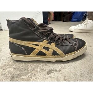 Y2K Onitsuka Tiger Shoes Men's 8‎ High Top HL726 Brown Sneakers Leather Heritage